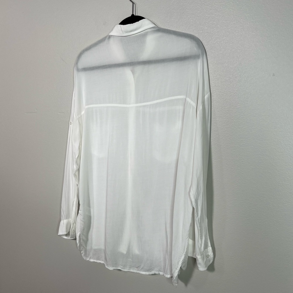 Foreign Exchange White Oversized Button Down Shir… - image 3